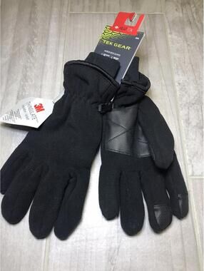 Tek Gear Microfleece Touch Screen Water Resistant Gloves Black S/M